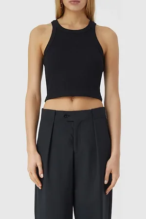 Closed Women Cropped Tank Top T-shirts Black