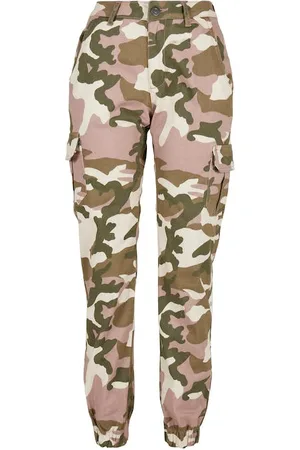 Urban classics Ladies High Waist Camo Cargo Pants Duskrose Camo