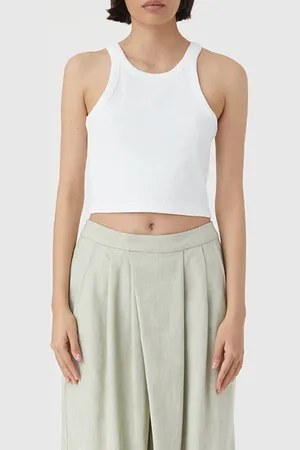 Closed Women Cropped Tank Top T-shirts Ivory