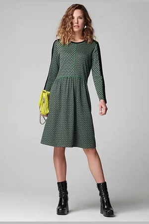 OKY Jacquard Knit Egon Dress Green Green