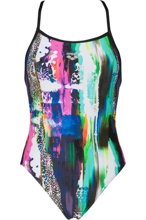 Arena W Vivid Booster Back One Piece Pink Multi Black