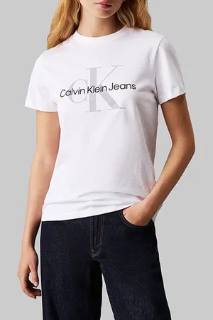 Calvin Klein Ss Monologo Crewneck Brilliant White
