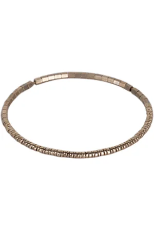 AllSaints Hana Bead Bangle Warm Brass