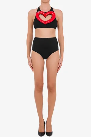 Moschino Bikini With Inflatable Heart Cut-out Black