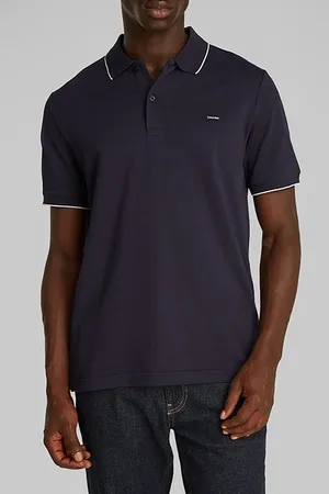 Calvin Klein Stretch Pique Tipping Polo Night Sky