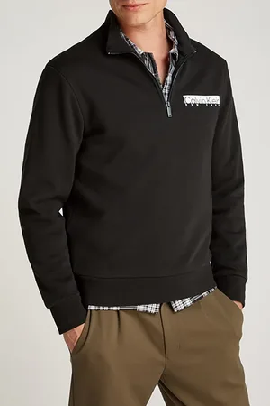 Calvin Klein Ny Chest Box Logo Q-zip Ck Black