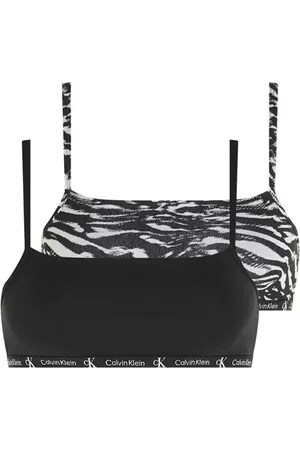 Calvin Klein Unlined Bralette 2pk Black/tiger Print
