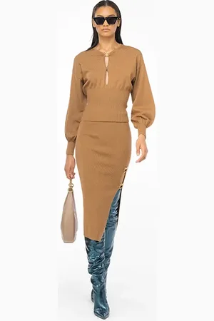 Pinko Siamese Skirt Bran Brown