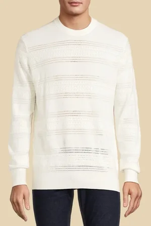 Guess GUESS Ls Cn Pointelle Swtr Salt White