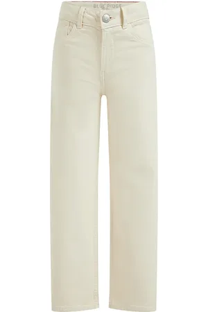WE Fashion Meisjes Wide Leg Jeans Met Stretch Beige