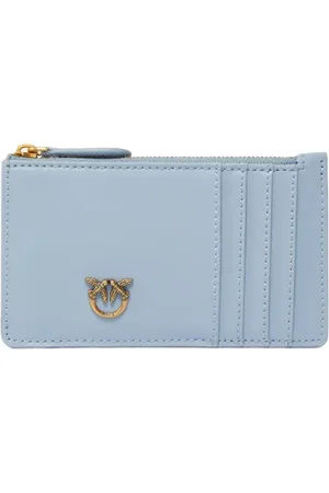 Pinko Airone Cardholder Sheep Nappa Light blue-antique Gold