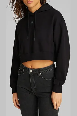 Calvin Klein Woven Label Hoodie Ck Black