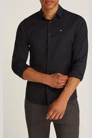 Calvin Klein Poplin Stretch Slim Ck Black