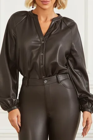 Guess GUESS Foxton Blouse Dark Roast A189