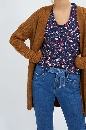 ICODE Fawn Cable Knit Sleeve Mid-length Cardigan