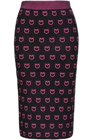 Pinko Ioto Skirt Multicolor Print Black/fuchsia