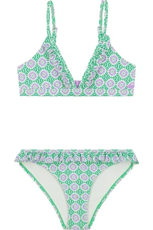 Shiwi Girls Blake Bikini Set Porto Tile Fresh Green Fresh Green