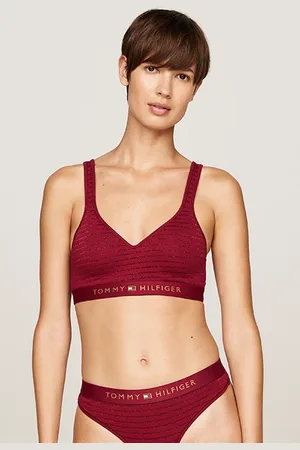 Tommy Hilfiger Bralette Lift Lurex Pinstripe Lurex Rouge