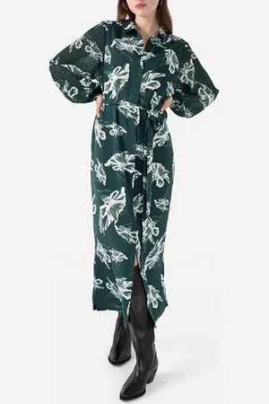 ANOTHER LABEL Sango Dress Lilly Flower Pine