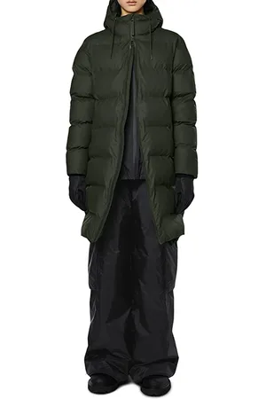 Rains Unisex Long Puffer Jacket Green