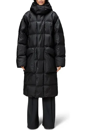 Rains Unisex Harbin Long Puffer Jacket Black