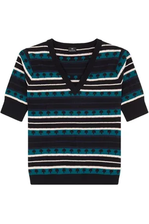 Paul Smith Womens Knitted Sweater Ss V Neck Black