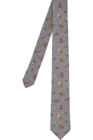 Paul Smith Men Tie Floral Grey