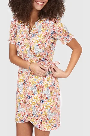 ICODE Wrap Dress With Seaside Paisley Print