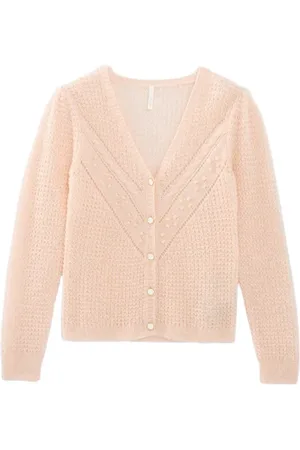 ICODE Fresh Pink Decorative Knit Cardigan