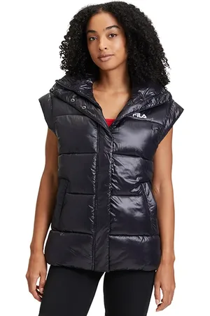 Fila Luzk Long Puffer Vest Black