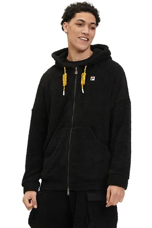 Fila Oversize Terry Fabric Hoodie Black
