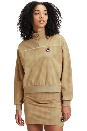 Fila Liebau Aop Half Zip Sweater Cornstalk Pepita Aop
