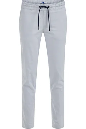 WE Fashion Jongens Slim Fit Pantalon Met Dessin Ice Blue