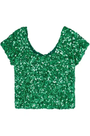 The Animals Observatory Sequins Crayfish Kids Top Green