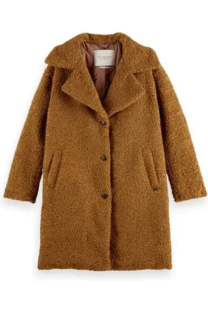 Scotch&Soda Single-breasted Midi-length Teddy Coat With Repreve® Padding