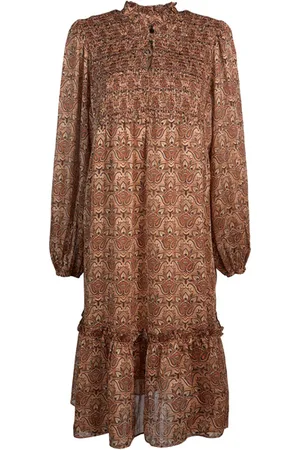 Summum Woman Smock Dress All-over Print Terra