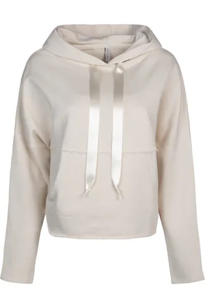 Summum Woman Hoodie Cotton Sweat Ivory
