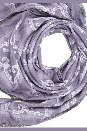 MUCHO GUSTO Triangle Scarf Genova Cotton Lurex Grey