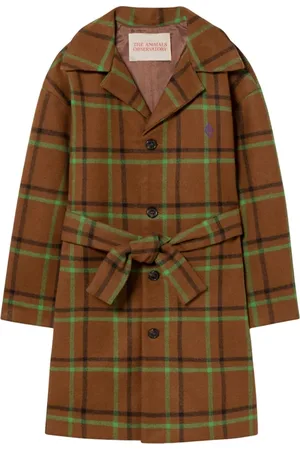 The Animals Observatory Squares Jaguar Kids+ Jacket Brown_logo