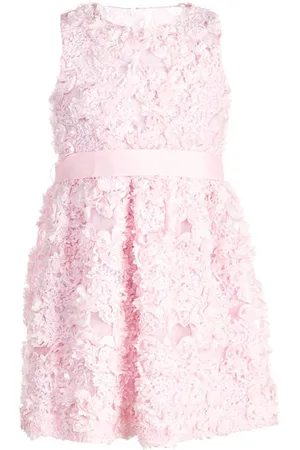 River Woods Dress Slls Flowers Fabr + Belt Pink
