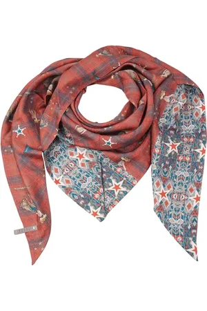 MUCHO GUSTO Silk Scarf St. Tropez Checkered Western Red, Checkered
