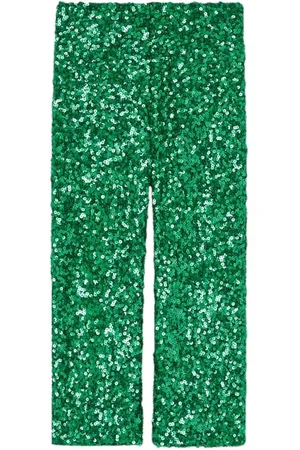 The Animals Observatory Sequins Robin Kids Pants Green
