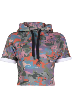 Marcell Von Berlin Women‘s Cropped Printed Hoodie Camou Print