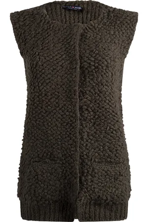 River Woods Long Crewneck But Gilet Green