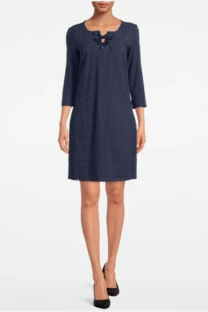 Sandwich Dress Woven Medium Navy