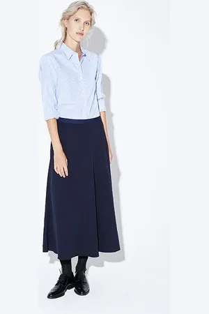 ZENGGI Drapy Crepe Skirt Midnight Blue