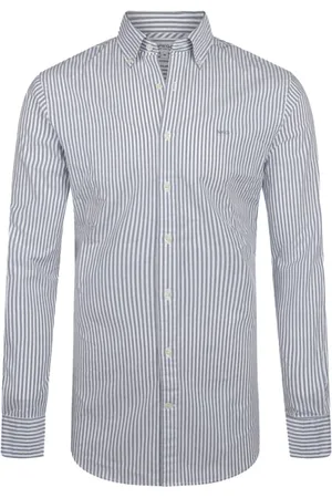 McGregor Stretch Oxford Shirt Big Stripe L/s Rf Navy