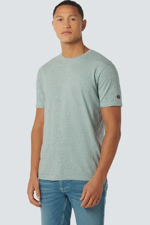 No Excess T-shirt Crewneck Melange With Stripes Mint