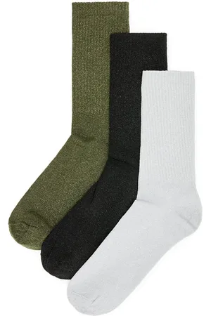 AllSaints Metallic Socks 3pk Black/silver/olive