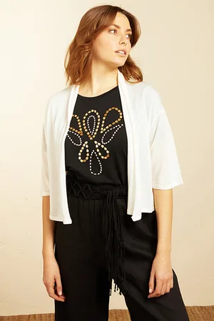 Elena Miro Short Cardigan White